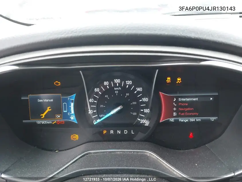 2018 FORD FUSION VIN 3FA6P0PU4JR130143 — фото 7