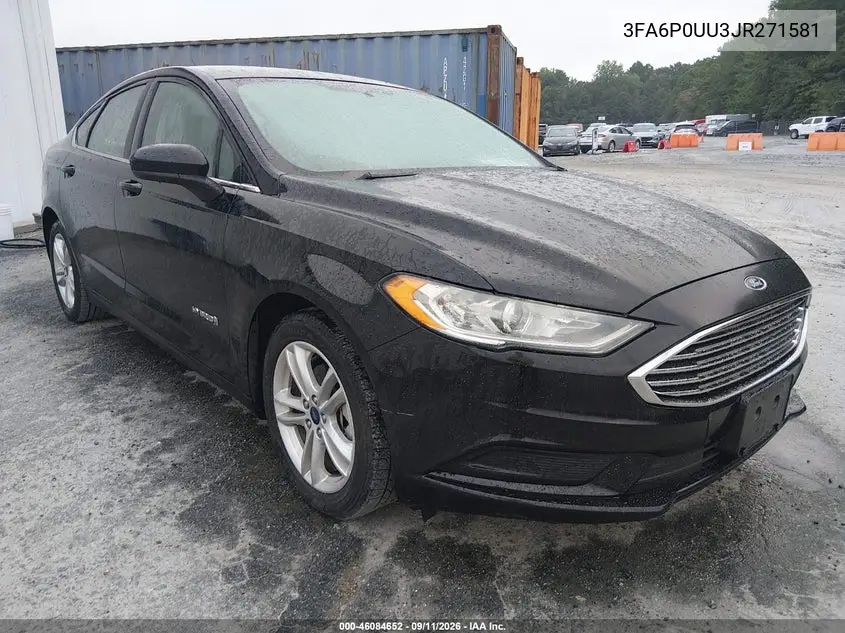 FORD FUSION 2018, VIN 3FA6P0UU3JR271581