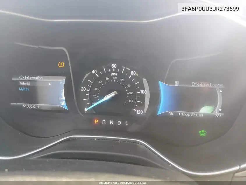 2018 FORD FUSION VIN 3FA6P0UU3JR273699 — фото 7