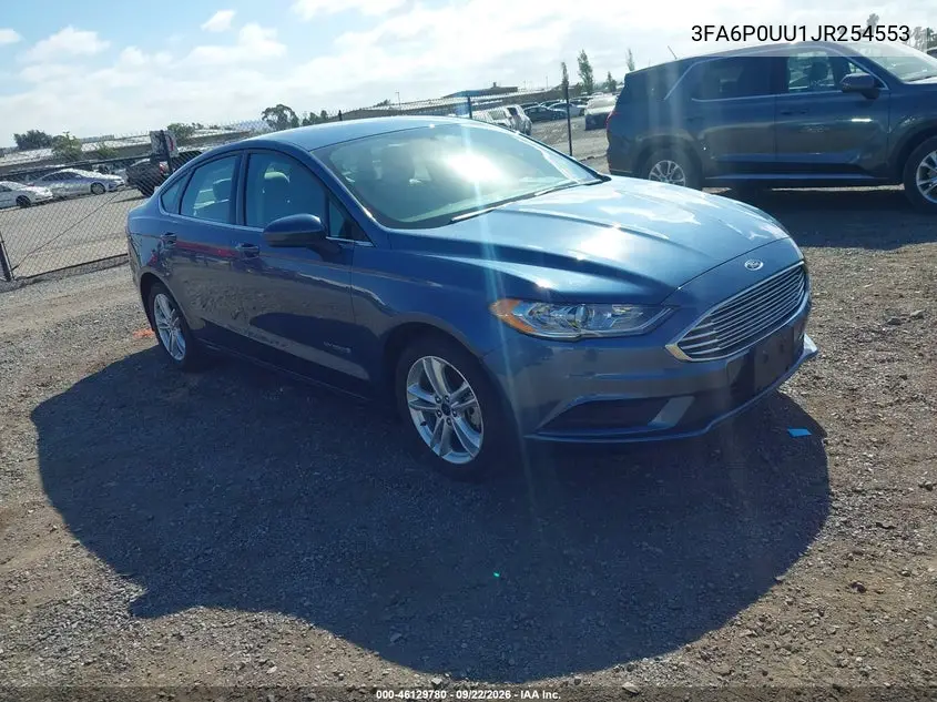 FORD FUSION 2018, VIN 3FA6P0UU1JR254553