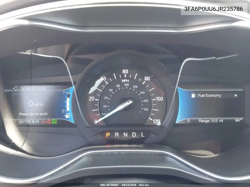 2018 FORD FUSION VIN 3FA6P0UU6JR235786 — фото 7