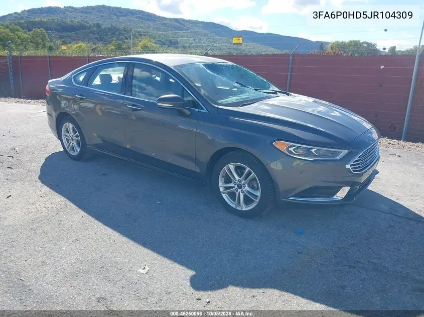 FORD FUSION 2018, VIN 3FA6P0HD5JR104309