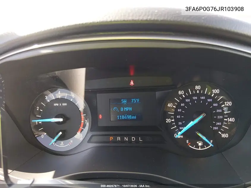 2018 FORD FUSION VIN 3FA6P0G76JR103908 — фото 7