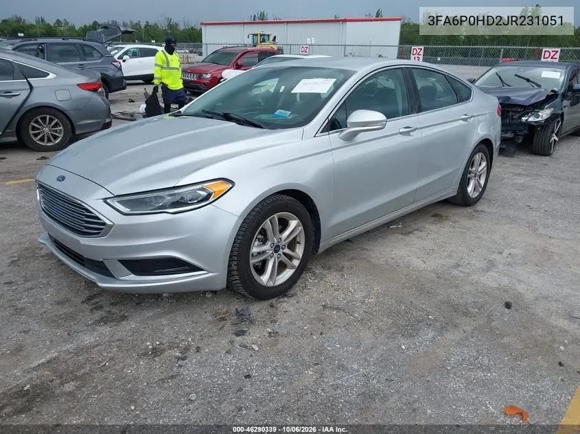 2018 FORD FUSION VIN 3FA6P0HD2JR231051 — фото 2