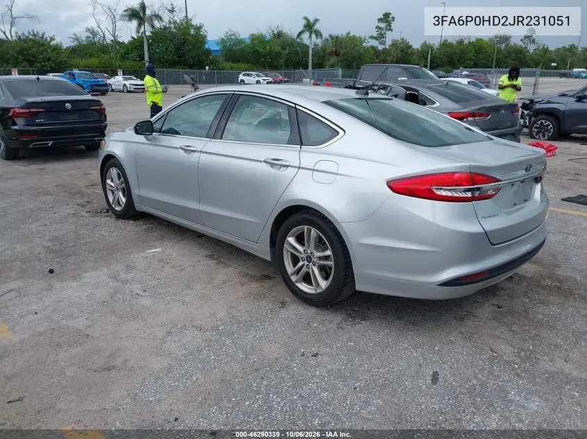 2018 FORD FUSION VIN 3FA6P0HD2JR231051 — фото 3