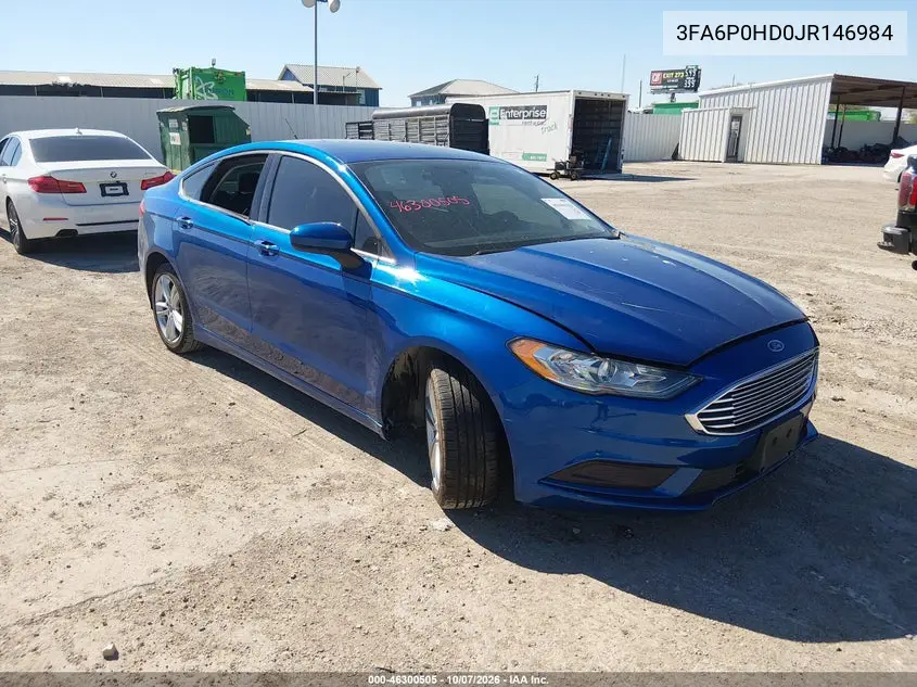 FORD FUSION 2018, VIN 3FA6P0HD0JR146984