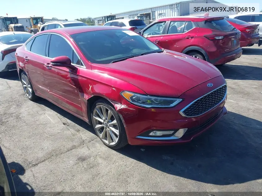 FORD FUSION 2018, VIN 3FA6P0K9XJR106819