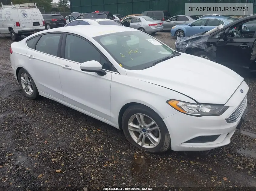 FORD FUSION 2018, VIN 3FA6P0HD1JR157251