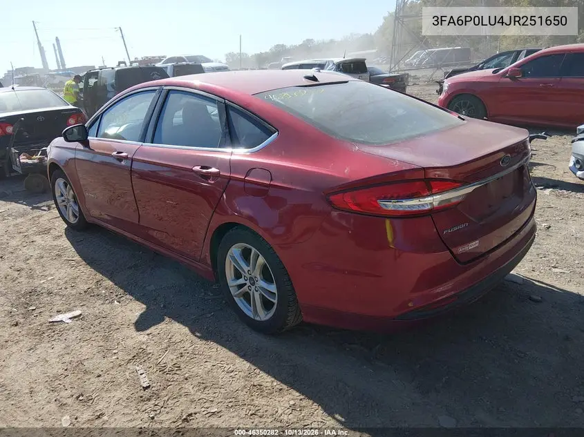 2018 FORD FUSION VIN 3FA6P0LU4JR251650 — фото 3