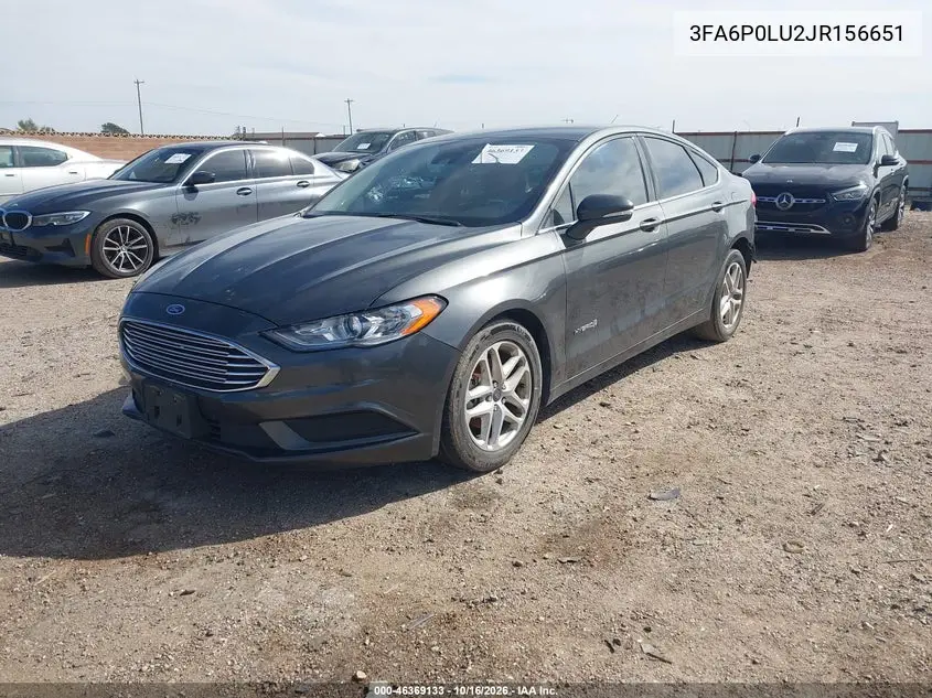 2018 FORD FUSION VIN 3FA6P0LU2JR156651 — фото 2
