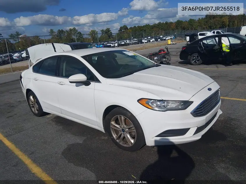 FORD FUSION 2018, VIN 3FA6P0HD7JR265518