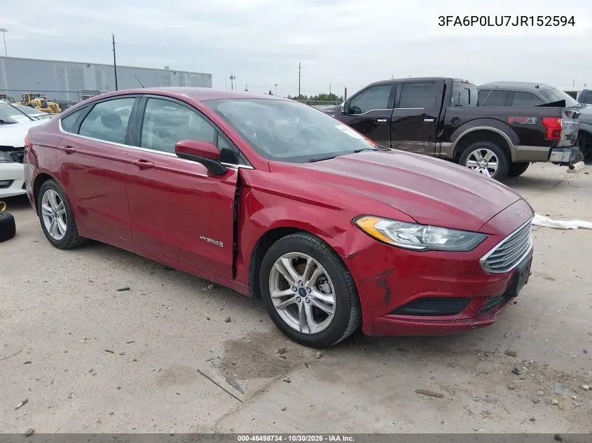 FORD FUSION 2018, VIN 3FA6P0LU7JR152594