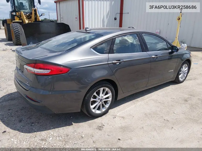 2019 FORD FUSION VIN 3FA6P0LU3KR258686 — фото 4