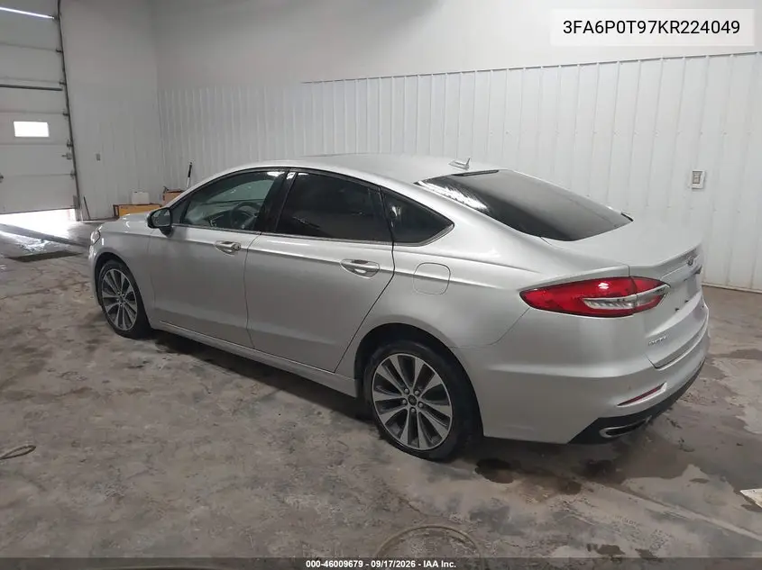 2019 FORD FUSION VIN 3FA6P0T97KR224049 — фото 3