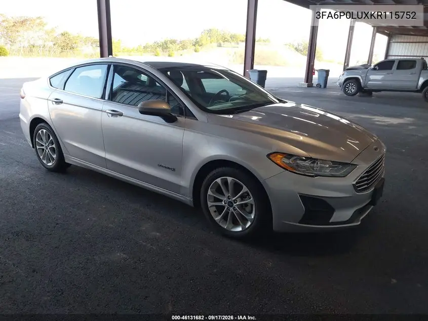 FORD FUSION 2019, VIN 3FA6P0LUXKR115752