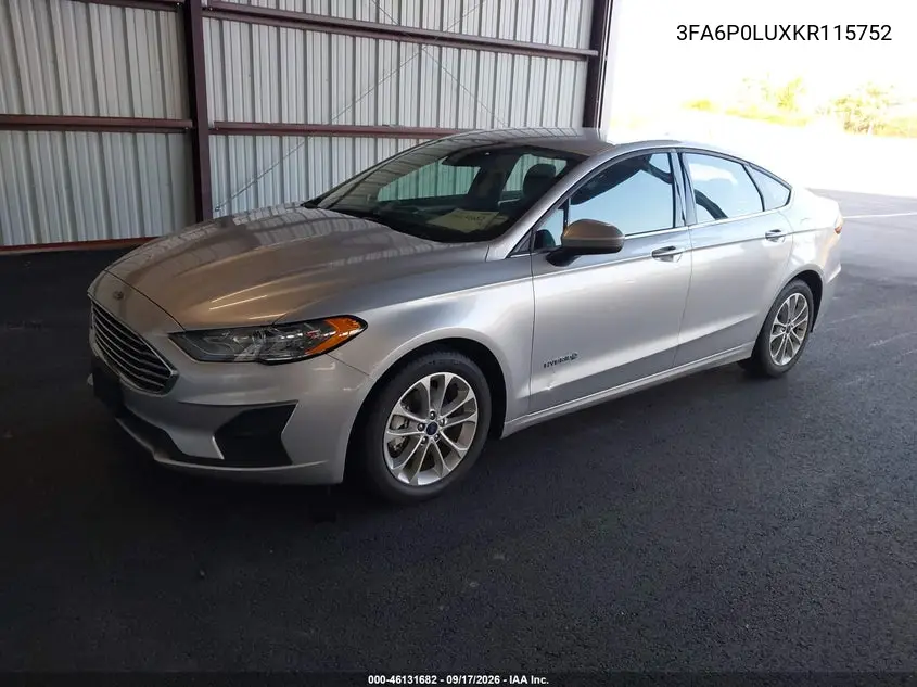 2019 FORD FUSION VIN 3FA6P0LUXKR115752 — фото 2