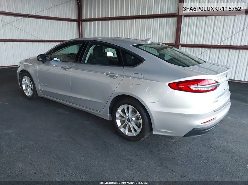 2019 FORD FUSION VIN 3FA6P0LUXKR115752 — фото 3