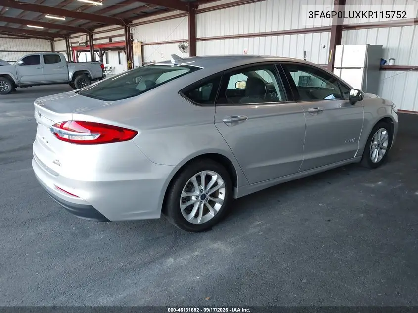 2019 FORD FUSION VIN 3FA6P0LUXKR115752 — фото 4