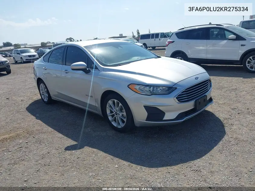 FORD FUSION 2019, VIN 3FA6P0LU2KR275334