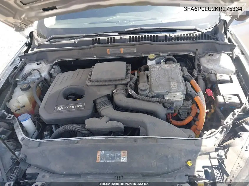 2019 FORD FUSION VIN 3FA6P0LU2KR275334 — фото 10