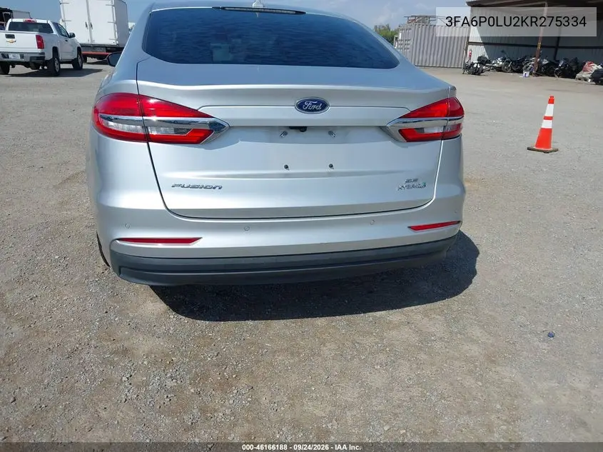 2019 FORD FUSION VIN 3FA6P0LU2KR275334 — фото 6