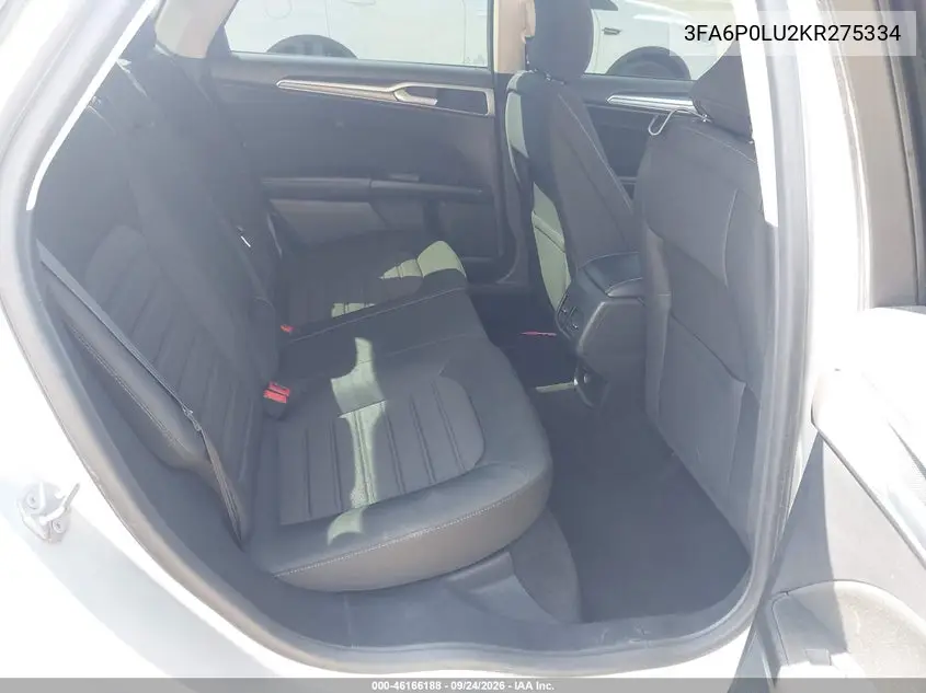 2019 FORD FUSION VIN 3FA6P0LU2KR275334 — фото 8