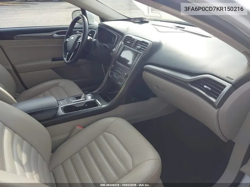 2019 FORD FUSION VIN 3FA6P0CD7KR150216 — фото 5