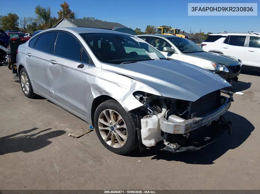 FORD FUSION 2019, VIN 3FA6P0HD9KR230836