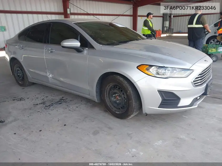 FORD FUSION 2019, VIN 3FA6P0G71KR233046