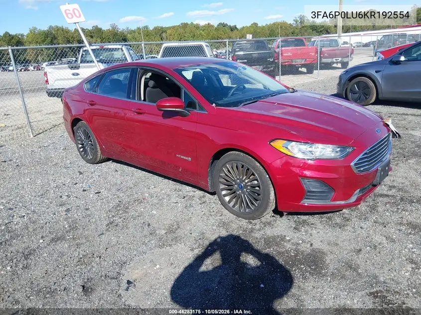 FORD FUSION 2019, VIN 3FA6P0LU6KR192554