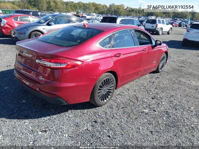 2019 FORD FUSION VIN 3FA6P0LU6KR192554 — фото 4
