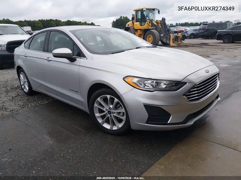 FORD FUSION 2019, VIN 3FA6P0LUXKR274349