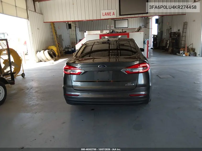 2019 FORD FUSION VIN 3FA6P0LU4KR274458 — фото 17