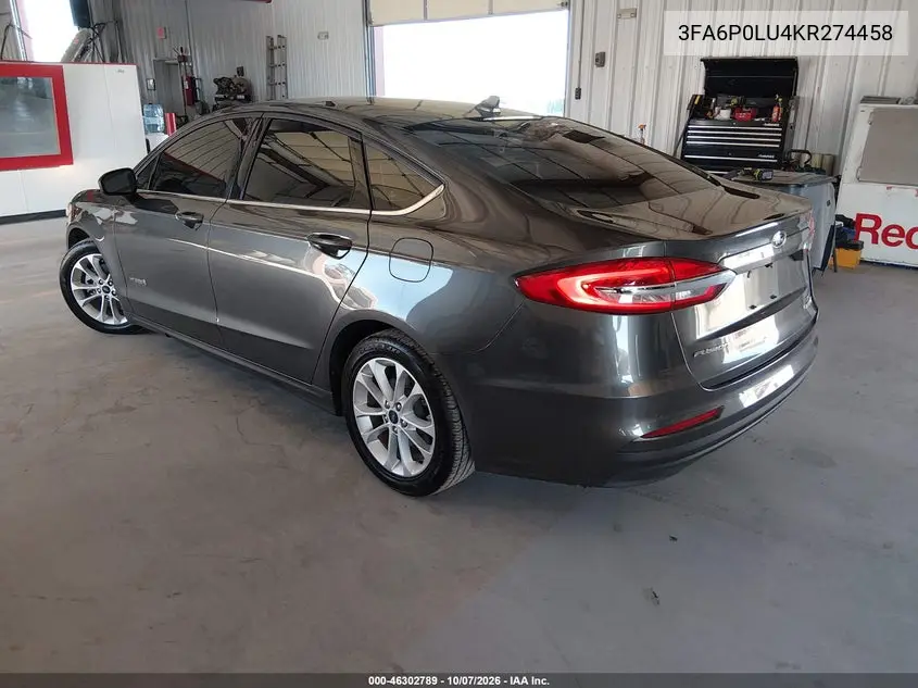 2019 FORD FUSION VIN 3FA6P0LU4KR274458 — фото 3