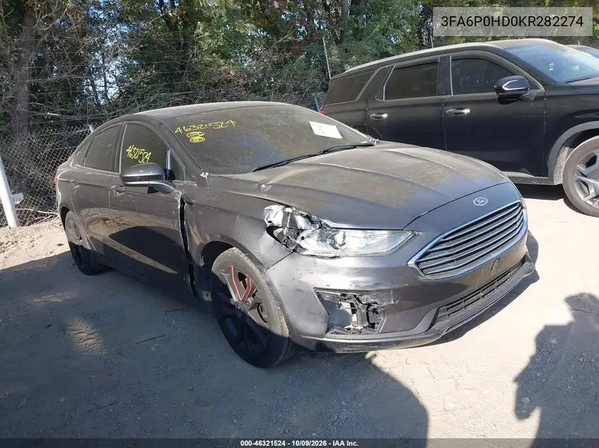 FORD FUSION 2019, VIN 3FA6P0HD0KR282274
