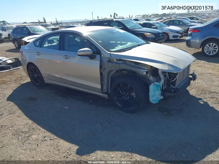 FORD FUSION 2019, VIN 3FA6P0HD0KR201578