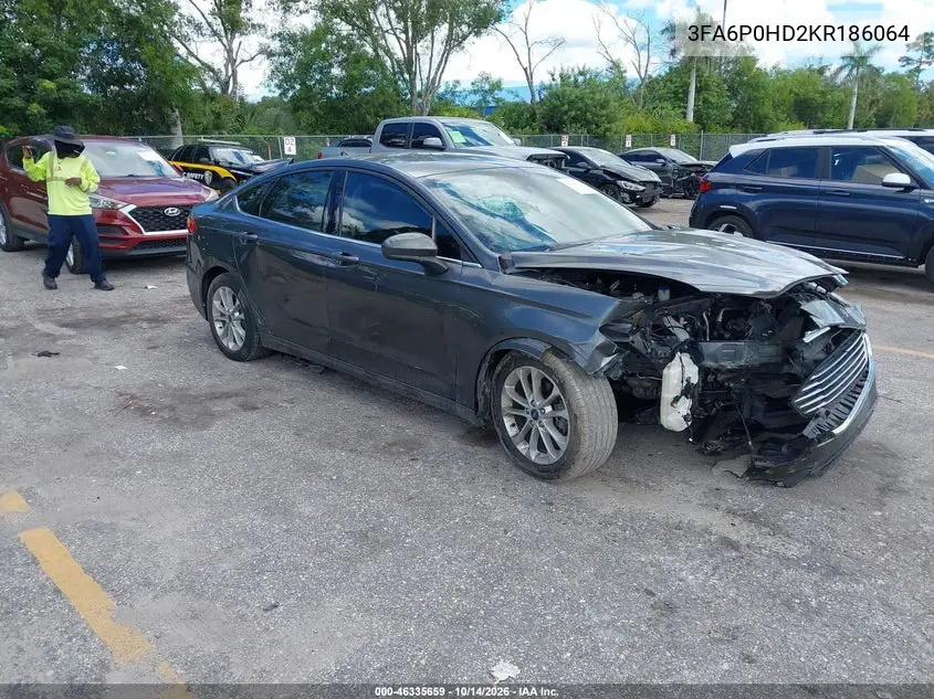 FORD FUSION 2019, VIN 3FA6P0HD2KR186064
