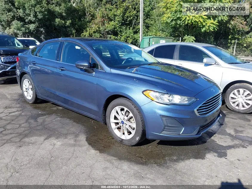 FORD FUSION 2019, VIN 3FA6P0HD4KR160498