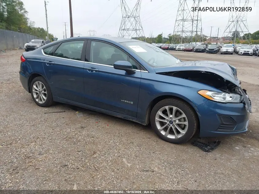 FORD FUSION 2019, VIN 3FA6P0LU6KR192859
