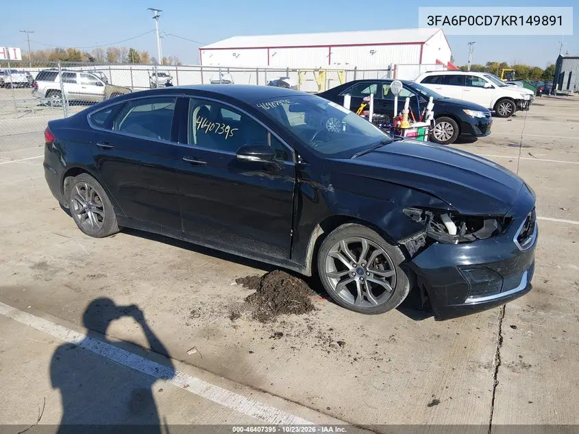 FORD FUSION 2019, VIN 3FA6P0CD7KR149891