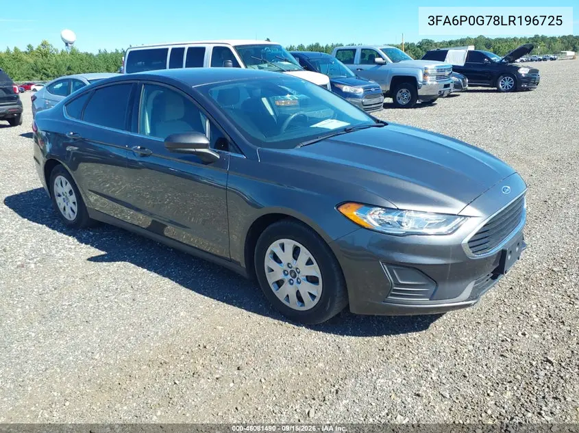 FORD FUSION 2020, VIN 3FA6P0G78LR196725