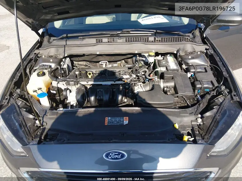 2020 FORD FUSION VIN 3FA6P0G78LR196725 — фото 10