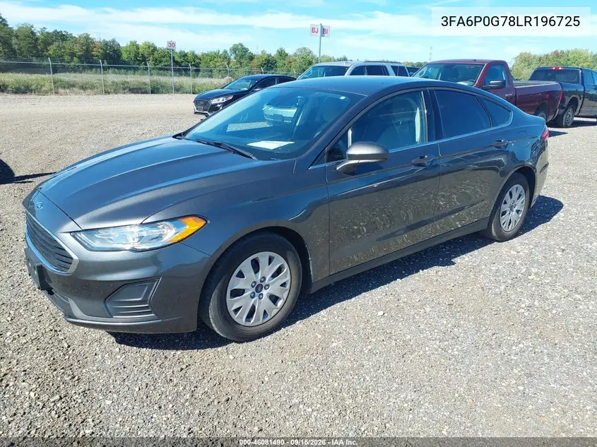 2020 FORD FUSION VIN 3FA6P0G78LR196725 — фото 2