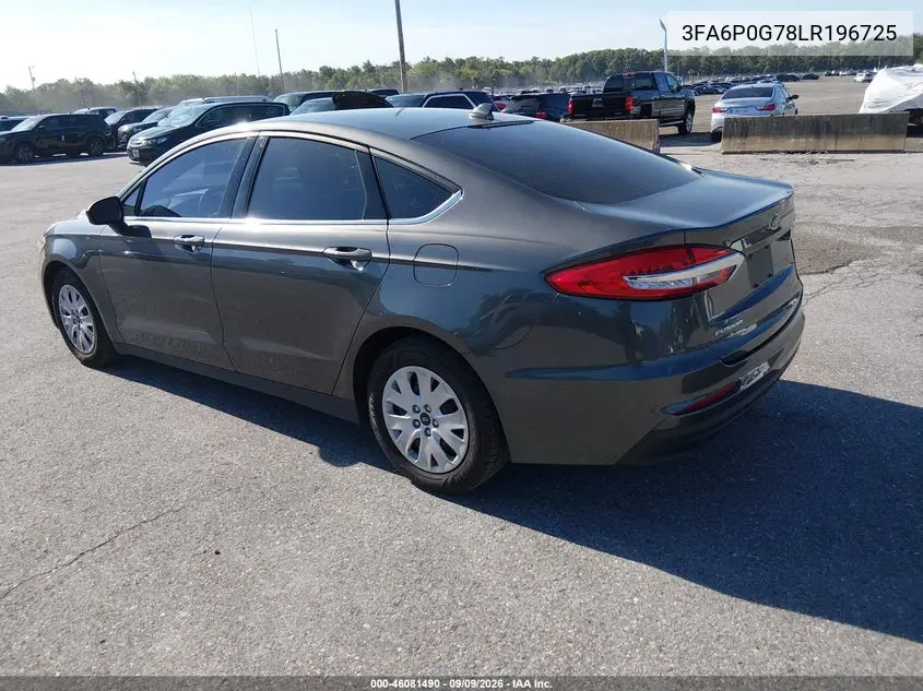 2020 FORD FUSION VIN 3FA6P0G78LR196725 — фото 3