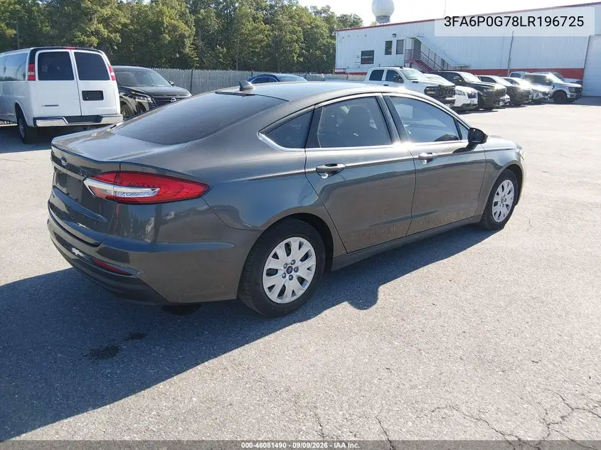 2020 FORD FUSION VIN 3FA6P0G78LR196725 — фото 4