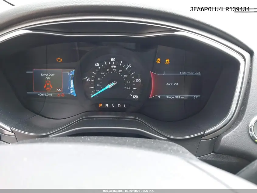 2020 FORD FUSION VIN 3FA6P0LU4LR139434 — фото 7