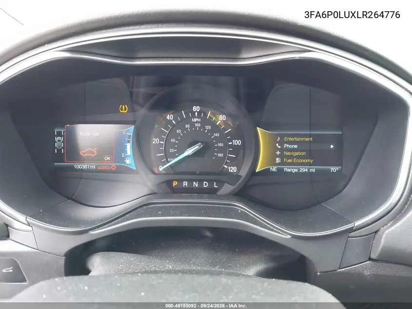 2020 FORD FUSION VIN 3FA6P0LUXLR264776 — фото 7