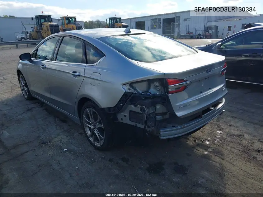 2020 FORD FUSION VIN 3FA6P0CD3LR130384 — фото 3