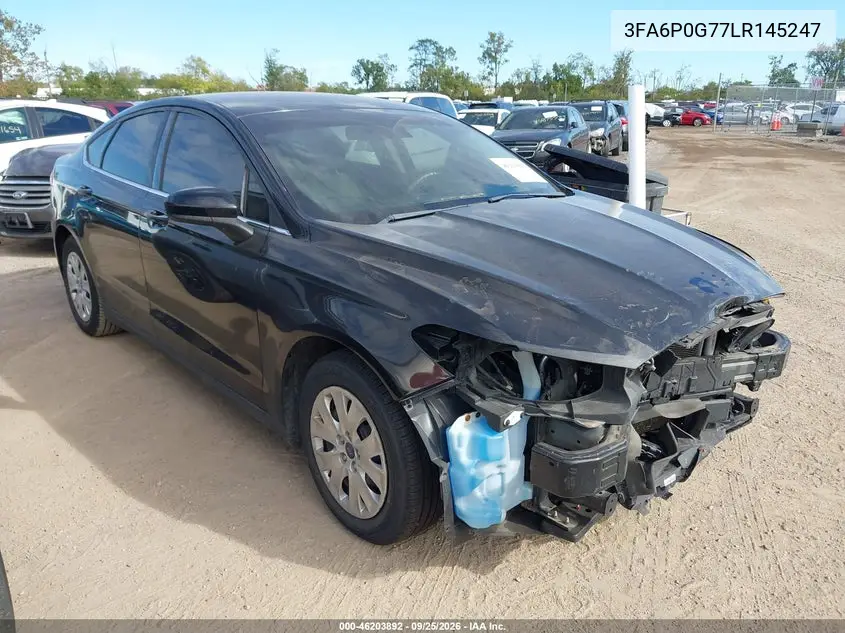 FORD FUSION 2020, VIN 3FA6P0G77LR145247