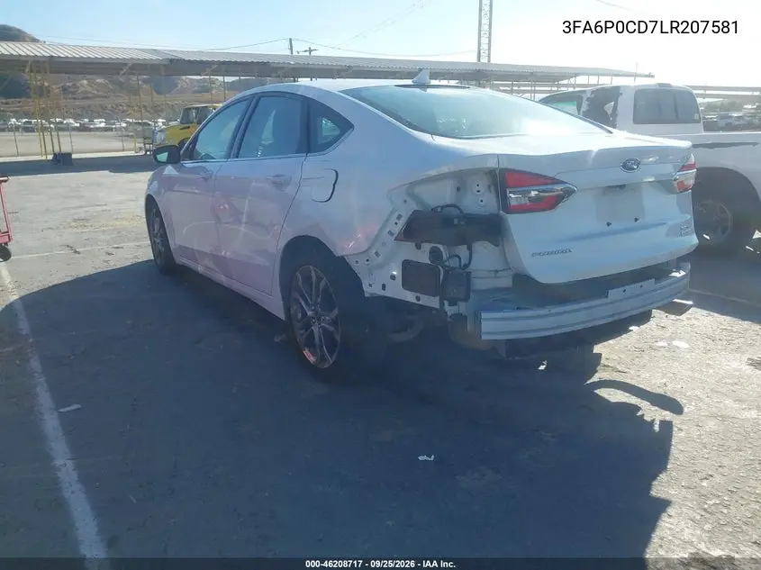 2020 FORD FUSION VIN 3FA6P0CD7LR207581 — фото 3